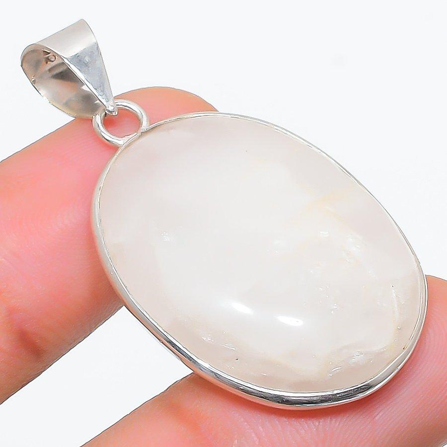 

Natural Rose Quartz Gemstone Handmade 925 Sterling Silver Pendant 1.62 M4V46