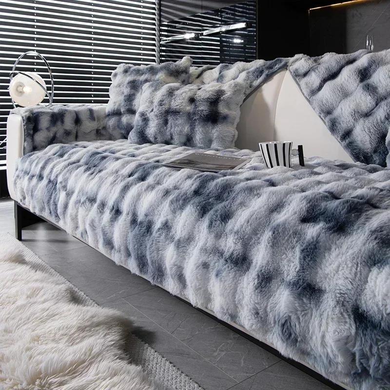 Soft plush sofa towel thickened winter warm sofa cover living room global anti-slip sofa cushion home decoration