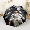 Ronaldo's Legacy Sports Compact Travel Automatic Umbrella Folding Umbrella with 8 Ribs Compact Design Travel Essential Fashionable Spiritual Gift