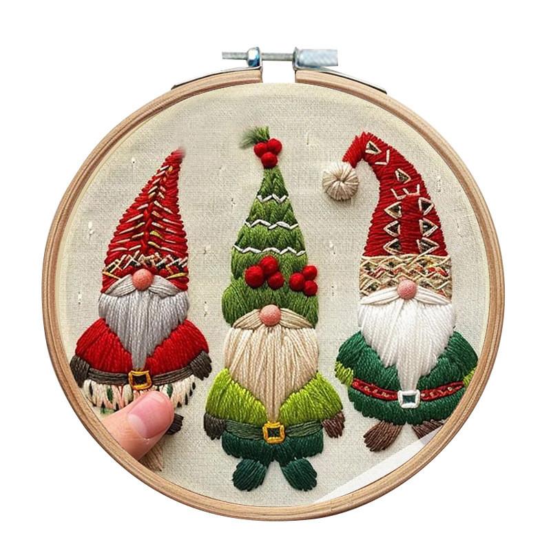 Christmas Embroidery Kit Featuring Unique Floral And Leaf Designs Perfect For Holiday Decor Projects