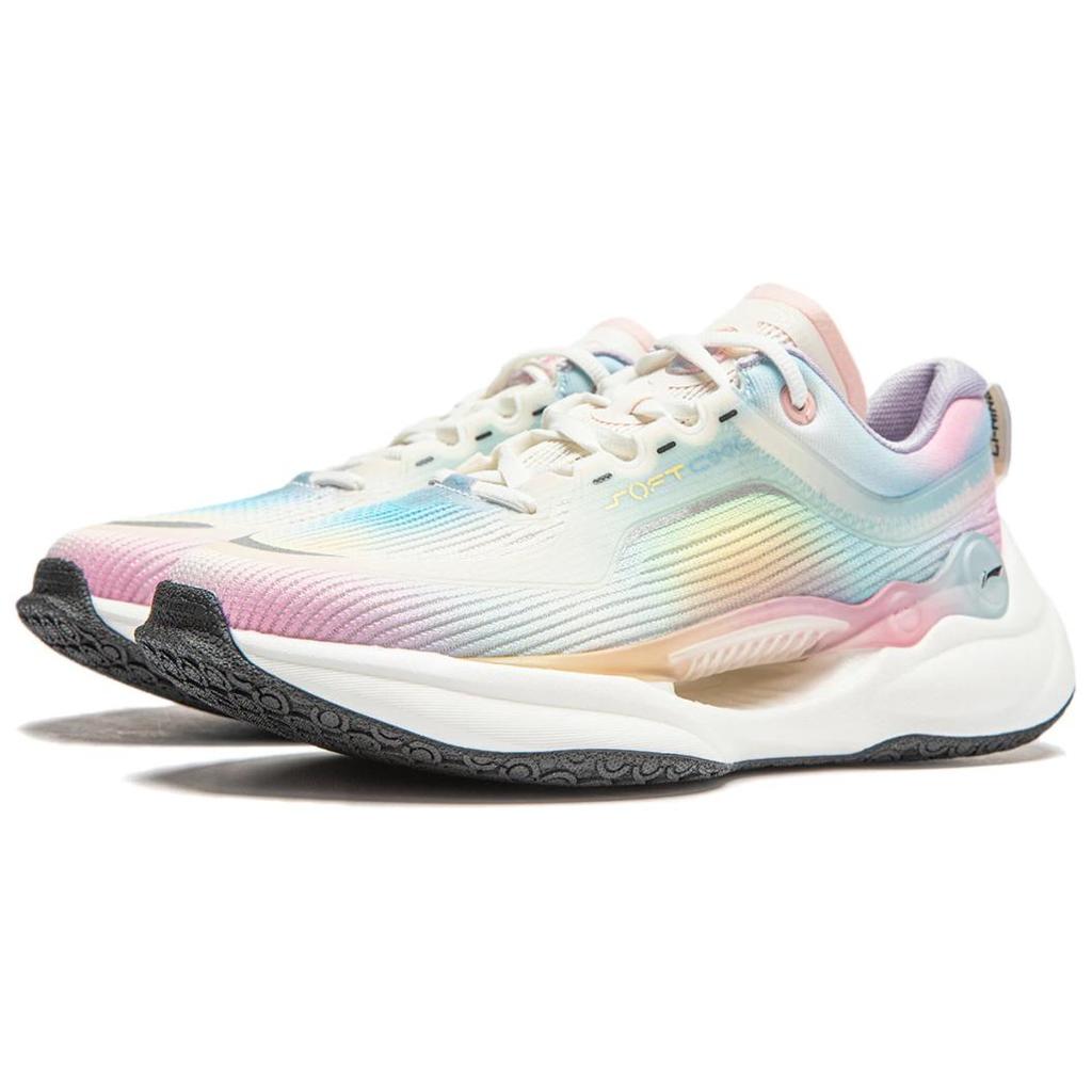 Li Ning Soft Cool Lightweight Comfortable Casual Shoes Women Sneakers Blue Pink AGLU022-5