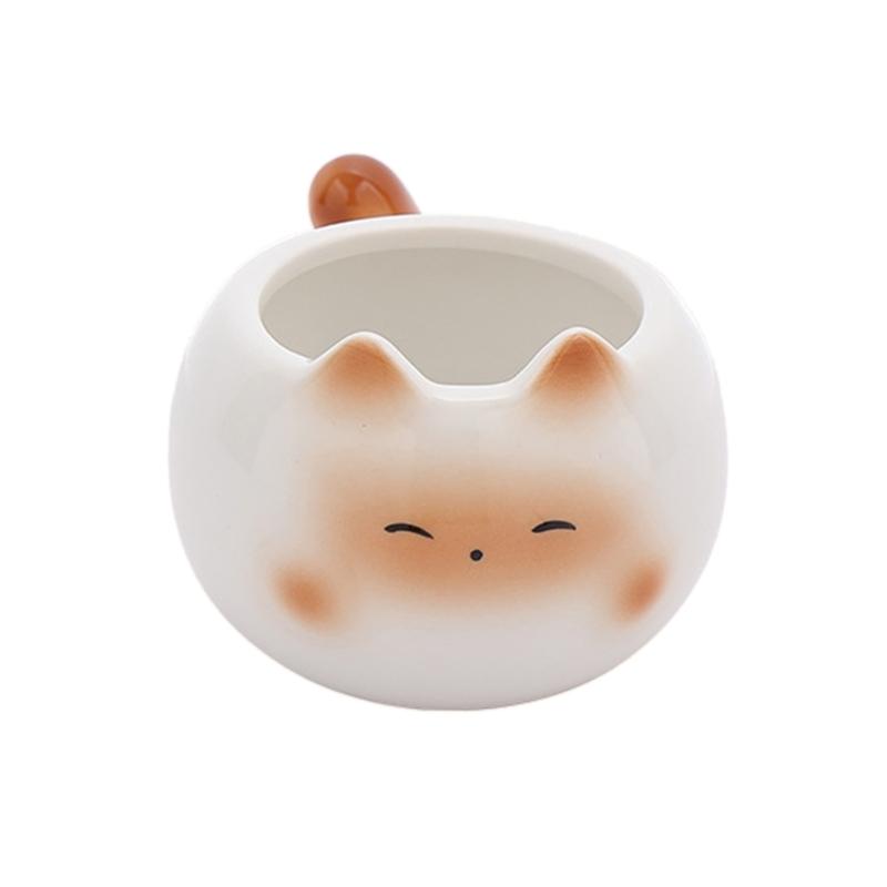 Durable Cats Shape Teas Cup Fashion Cats Shape Ceramic Mug Creative Drinkwares for Individual and Gift Use