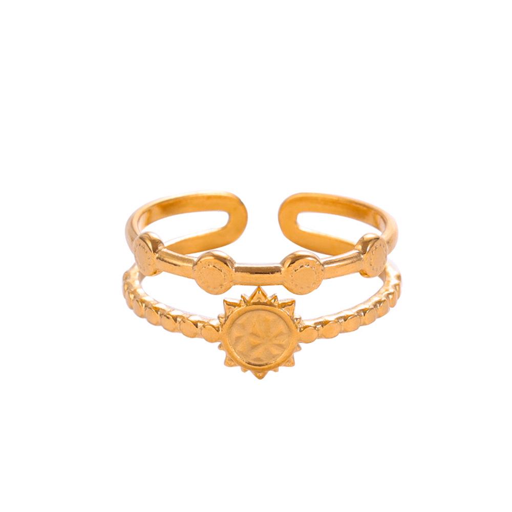 Europäischer Mode Geometrischer 18K Gold-Plattierter Edelstahl Verstellbarer Ring