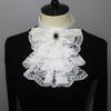 Victorian Vintage Lace Neck Ruff Ruffle Collar Layered Clown Neck Collar Tie Cosplay Costumes Accessories