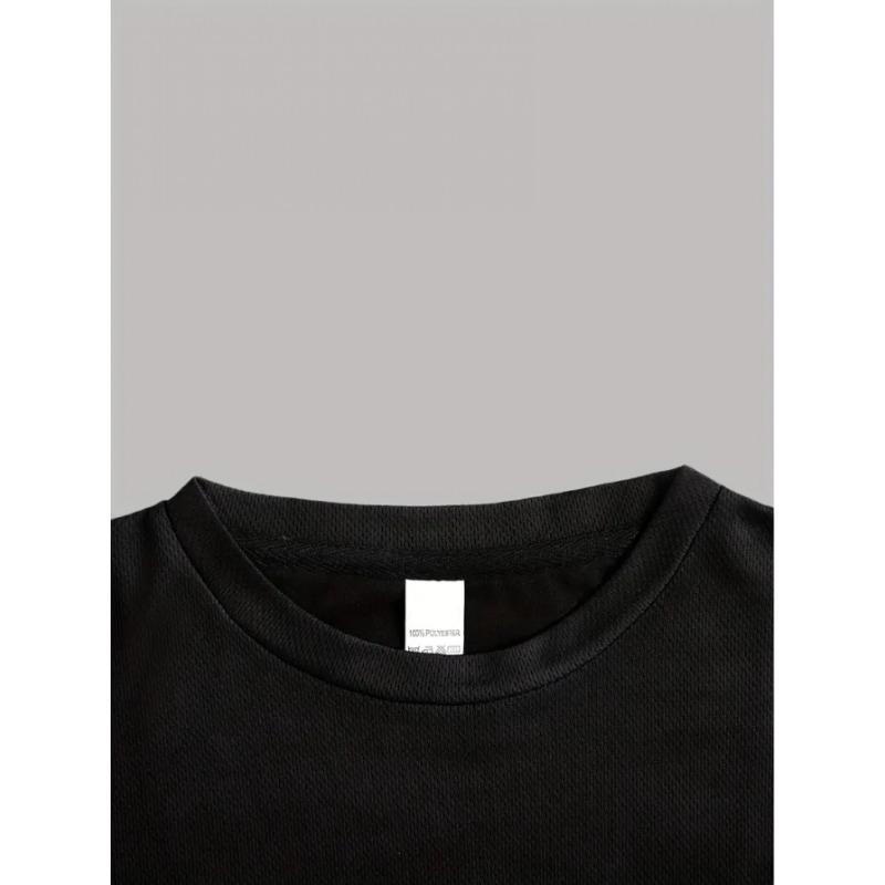 Europäische Größen Einfaches Herren-T-Shirt, Modisch, Atmungsaktiv, Sport Kurzarm, Locker, Schweißabsorbierendes Oberteil