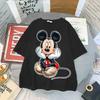 Kawaii Disney Women Fashion Cartoon Mickey Minnie Printed T-shirt Tops Summer Female Casual Short Sleeves Streetwear Tshirts