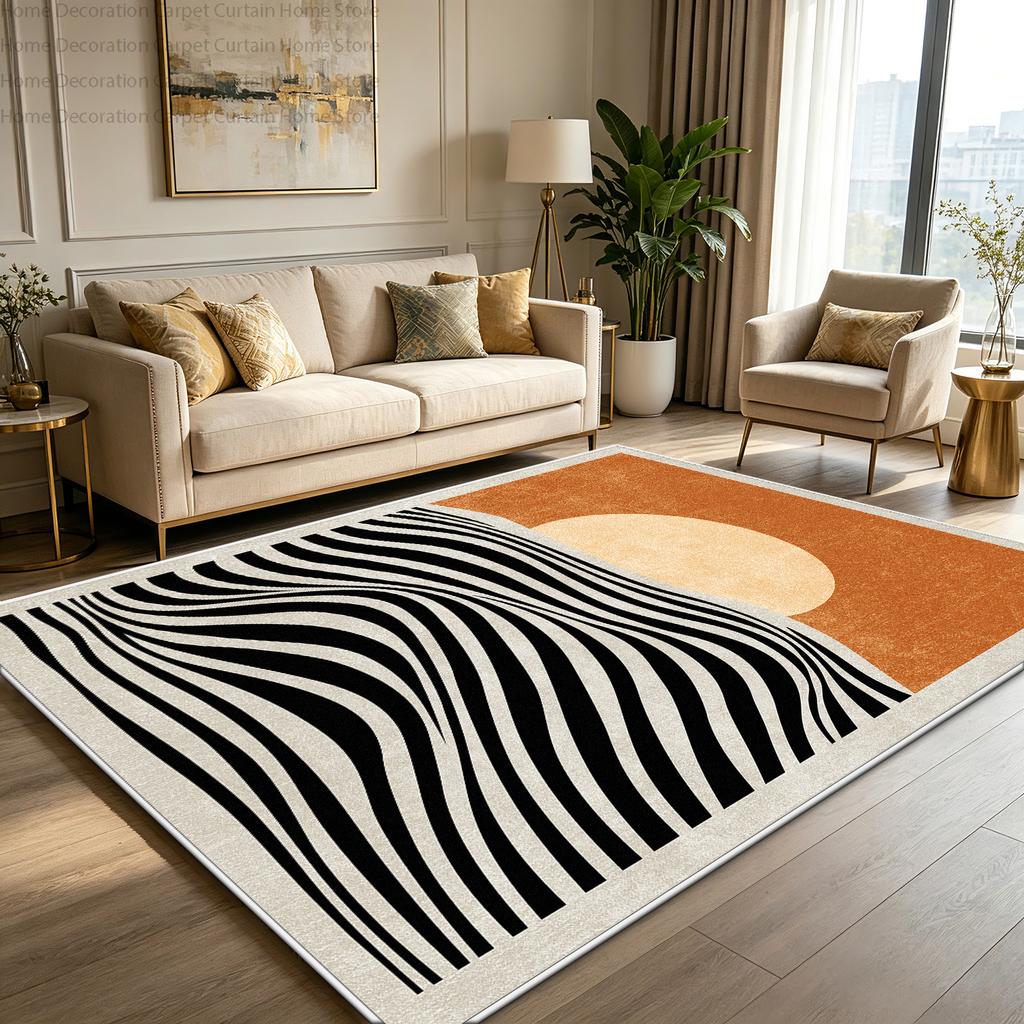 Minimalism Nordic Abstract Line Carpet Large Living Room Decoration Home Rug Short Velvet Non-slip Washable Bedroom Floor Mat