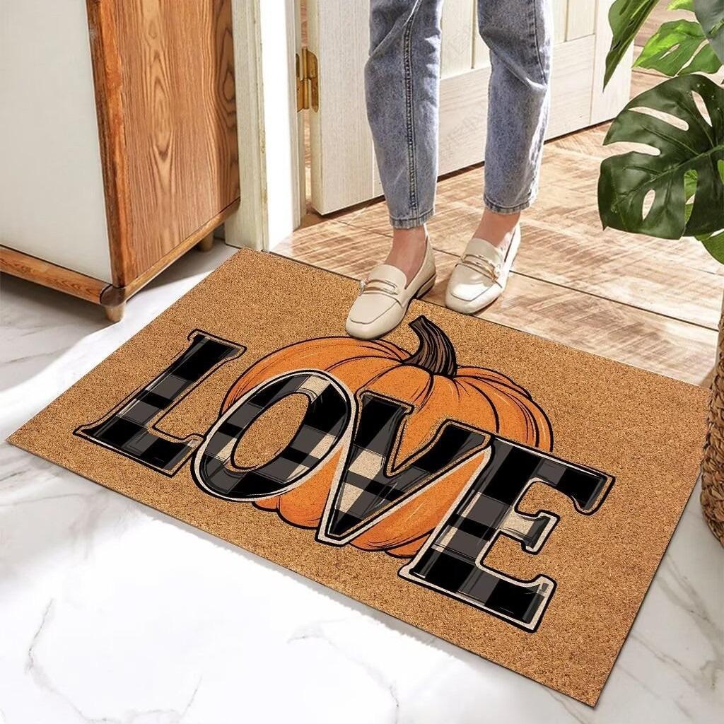 Halloween Jack Pumpkin Carpet Party Festival Living Room Sofa Bedroom Study Kitchen Entrance Door Rug Non-Slip Home Decor Mat