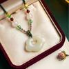 Natural Hetian Jade Ruyi Lock Pendant, New Chinese Style, High-end Design, Handmade Jade Necklace