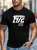 Mens 1972 Limited Edition Graphic Tshirt Casual Crew Neck Summer Short Sleeve