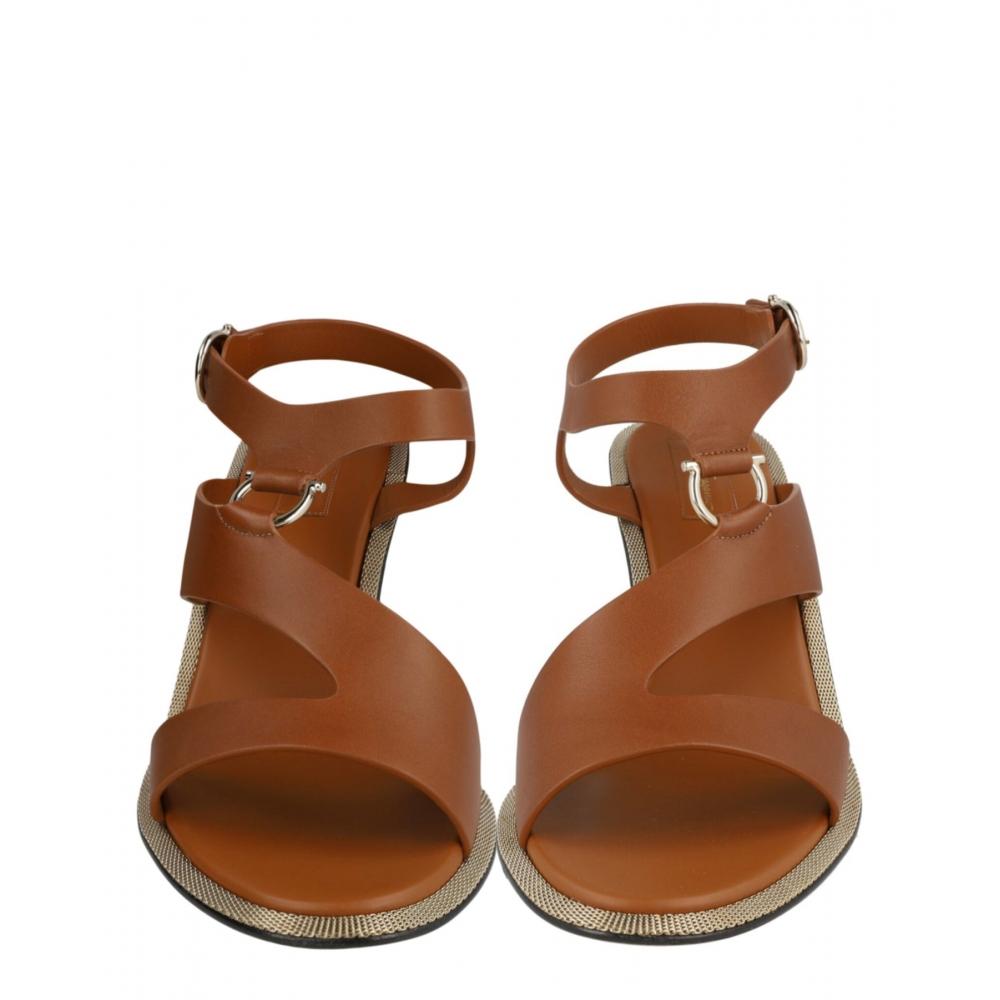 Salvatore Ferragamo Mapi Leather Sandals Medium Brown