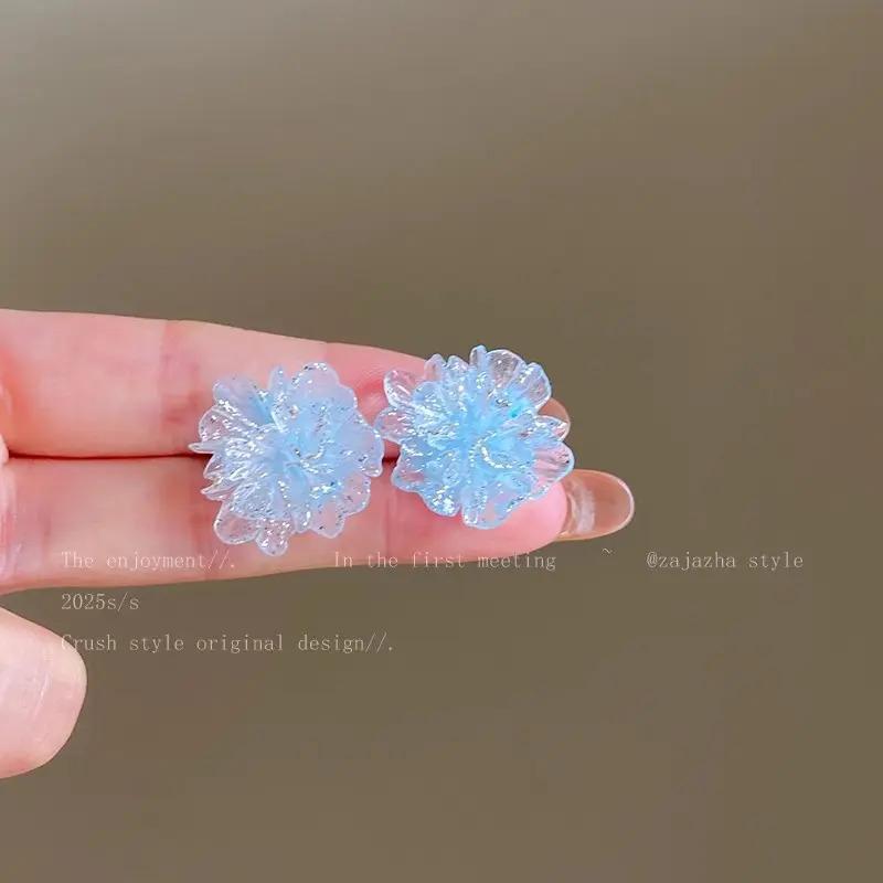 Mori Style Camellia Flower Stud Earrings: Niche Rose Design, Japanese & Korean Fashion, Small Fresh Fairy Earrings for Women