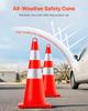 Safety Cones Traffic Cones 12 x 28" Orange Reflective Collars Road Cones