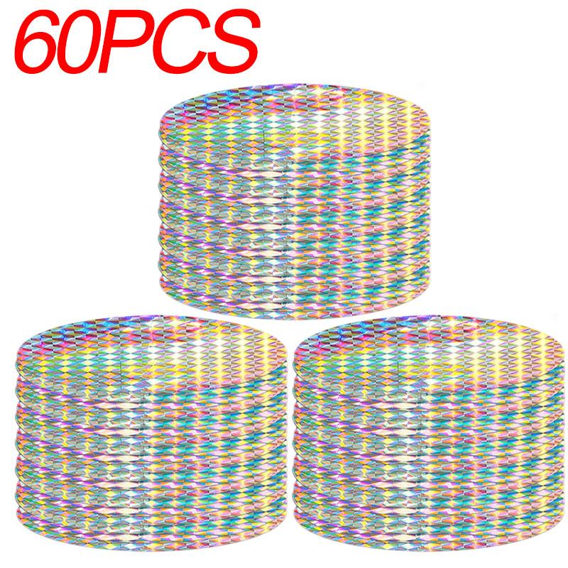 100/20PCS Round Paste Type Bird Repellent Tape Reflective Anti Bird Scare Eflective Stick Tape Pigeon Farm Bird Chasing Tools