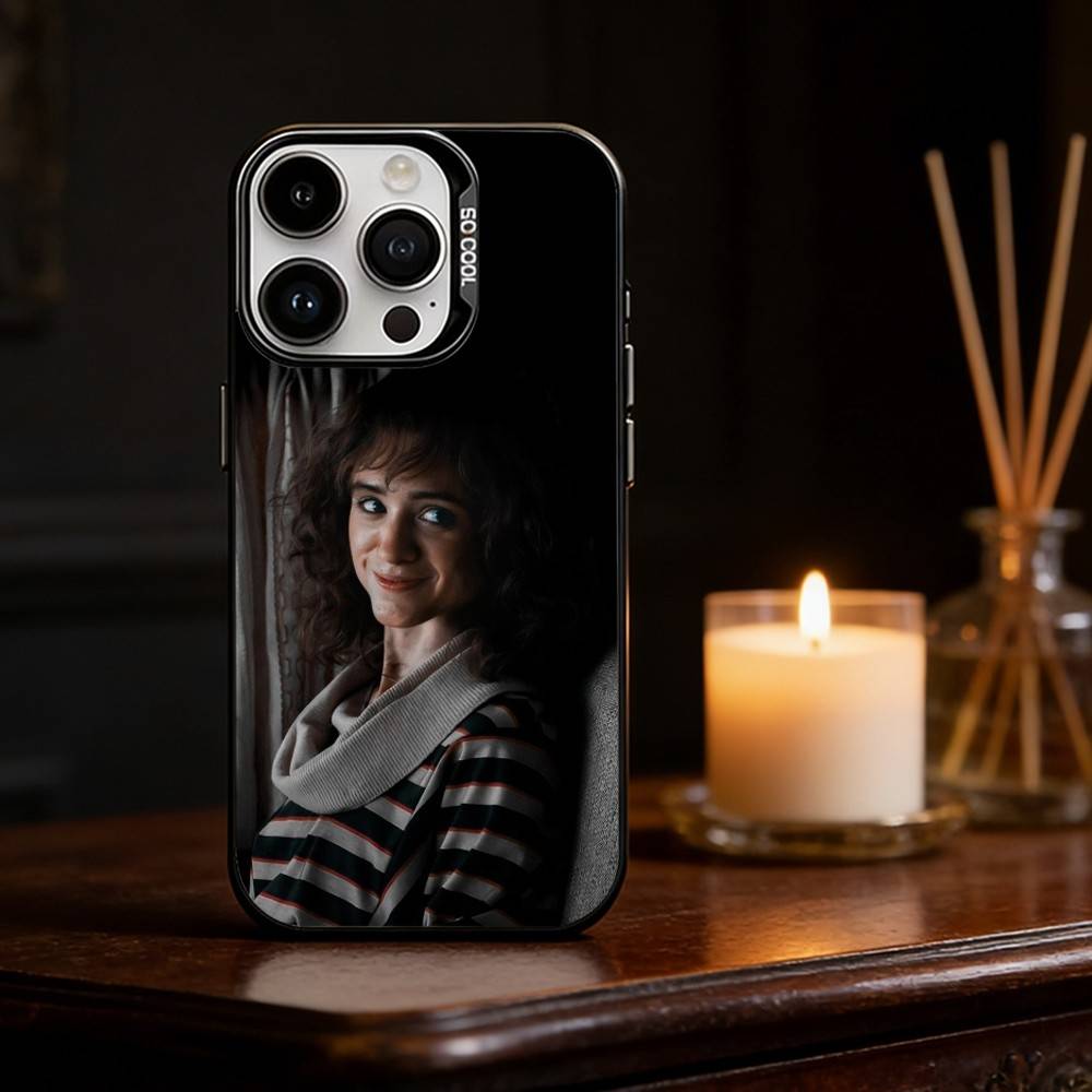 Retro Chic Vibe Natalia Dyer Phone Case For iPhone 17,16,15,14,13,12,11,Pro Max,Plus Candy Silver Cover