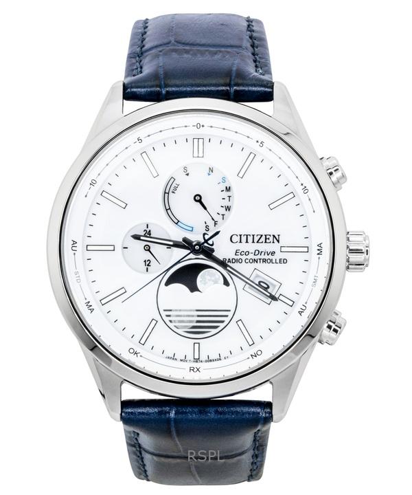 Citizen Eco-Drive Radio Controlled Leather Strap White Dial BY1030-09A 100M Men's Watch