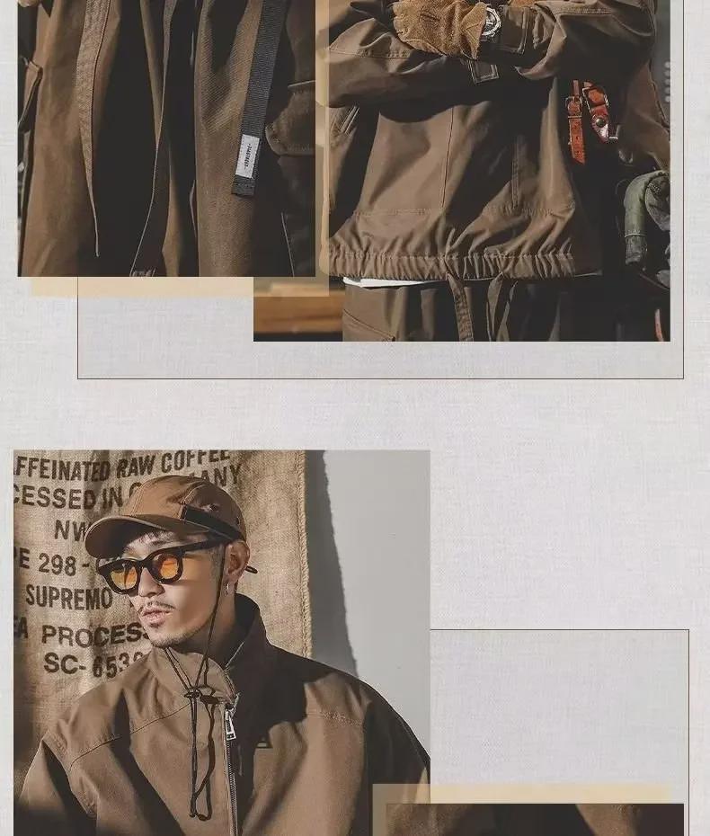 Chaqueta informal estilo retro americano para hombre: ropa de trabajo holgada y moderna para primavera y otoño.