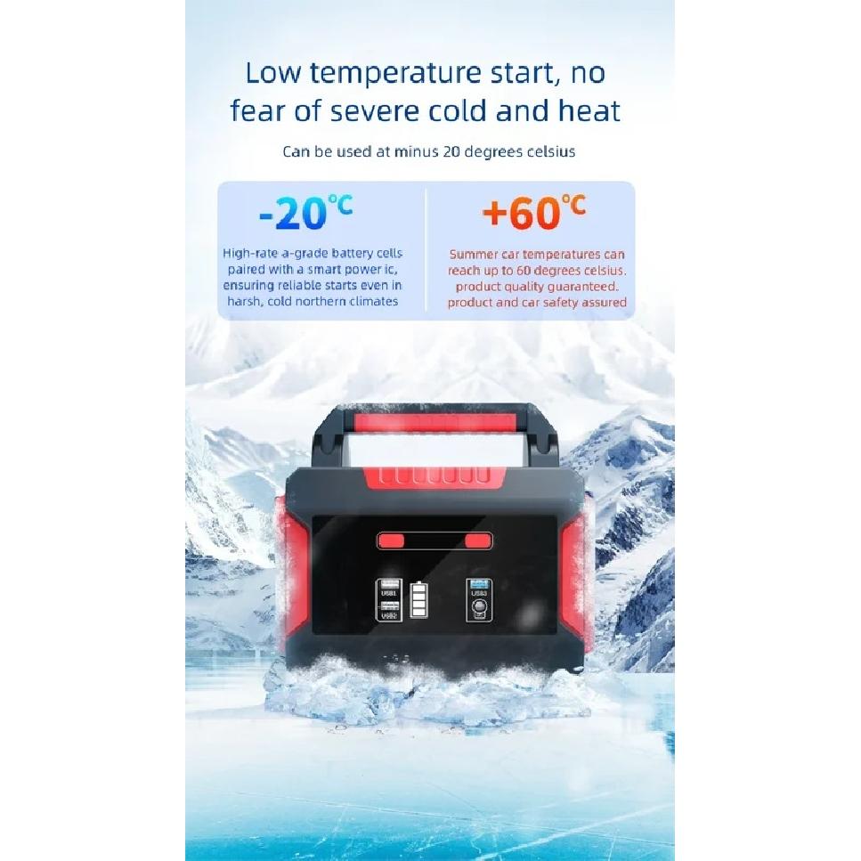 42000mAh Robustes 12V/24V Auto-Starthilfegerät mit 4000A Spitzenstrom Booster Powerbank Starthilfe für LKW-Batterie