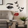 Self-adhesive Black Butterfly Delicate Face Wall Stickers for Bedroom Living Room Home Decor
