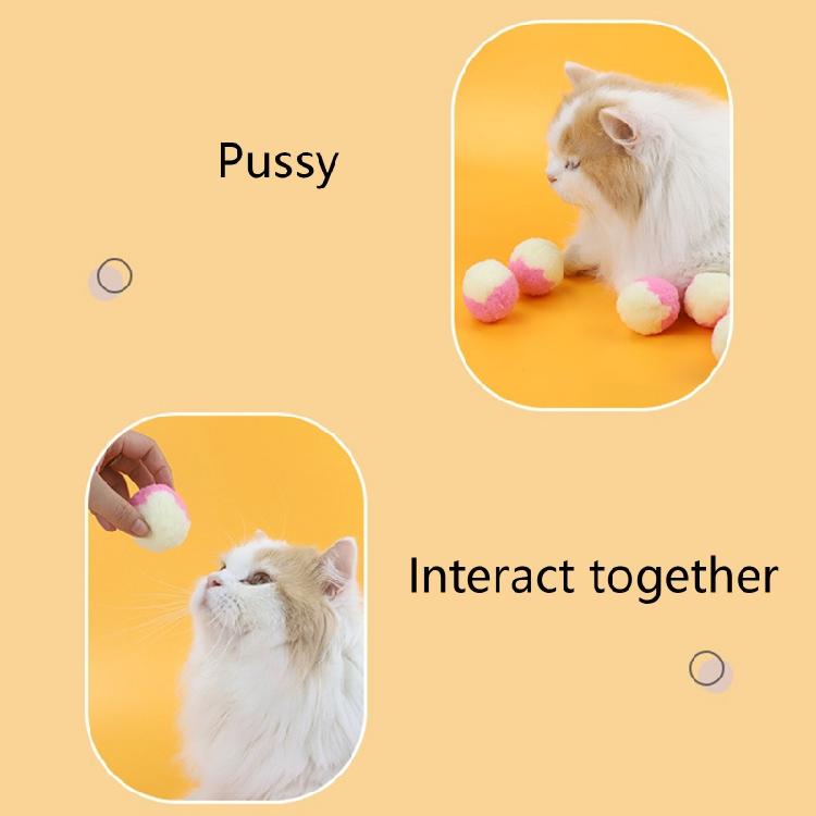 12pcs for Cat Toy Balls 1.8" Soft Kitten Pompon Ball Toys Interactive Playing