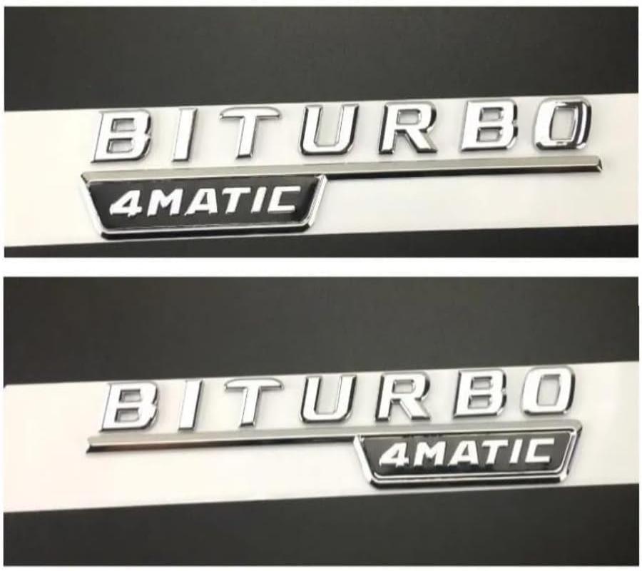 CAR STYLING 3D BITURBO 4MATIC ABS STICKER Plastic Car Trunk Fender Letters Emblems Decal Sticker for A G Badge Decals