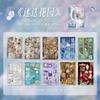 20 Sheets Kawaii Japanese Showa Style Cuisine Glitter Film Die-Cutting Sticker Book for DIY Handmade Scrapbooking Aesthetic Stat