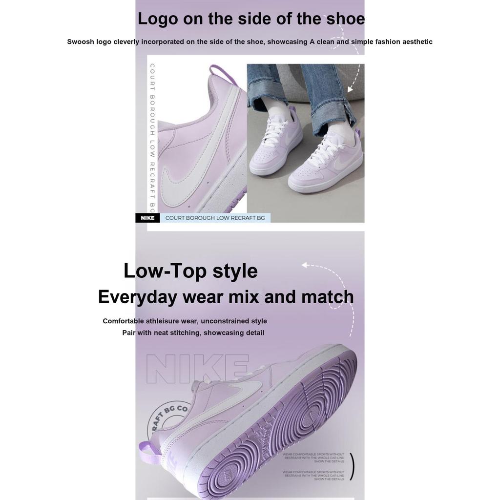 Nike Court Borough Low Recraft GS Sotva hroznová Dětské tenisky Fialová Lila-květ Bílá DV5456-500