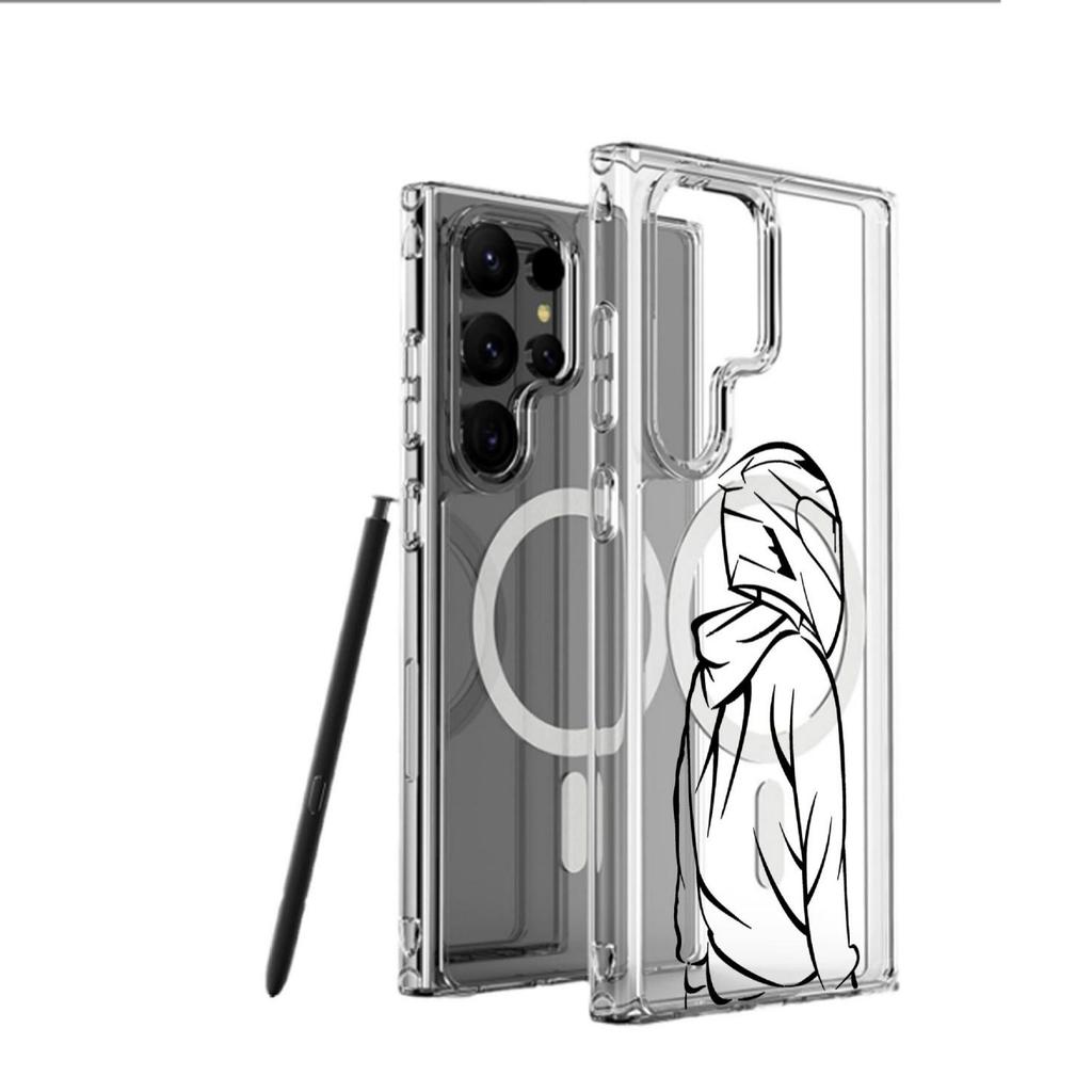 Motorcycle Back View Magnetic Case for iPhone 15/16/17 Pro Max - Transparent Full Coverage