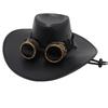 Steampunk Glasses Jazz Hat Retro Leather Top Hat American Tv Cowboy Hat Sun Protection Visor For Men And Women