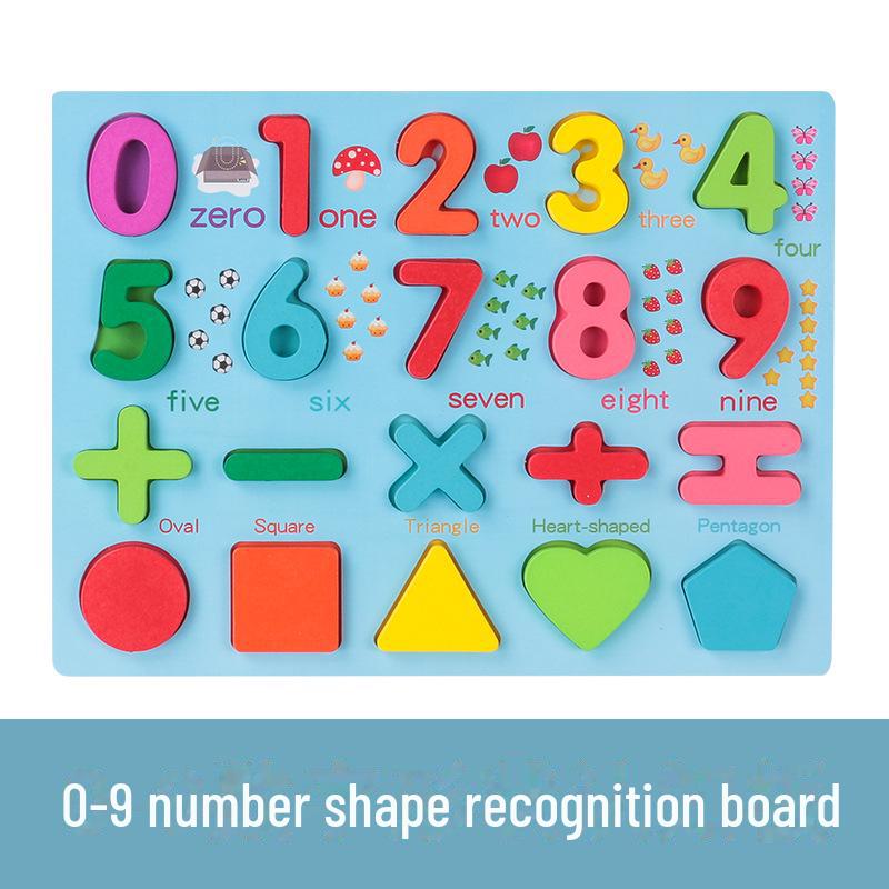 3D Holzbuchstaben- und Formerkennungs-Puzzle für die frühkindliche Bildung