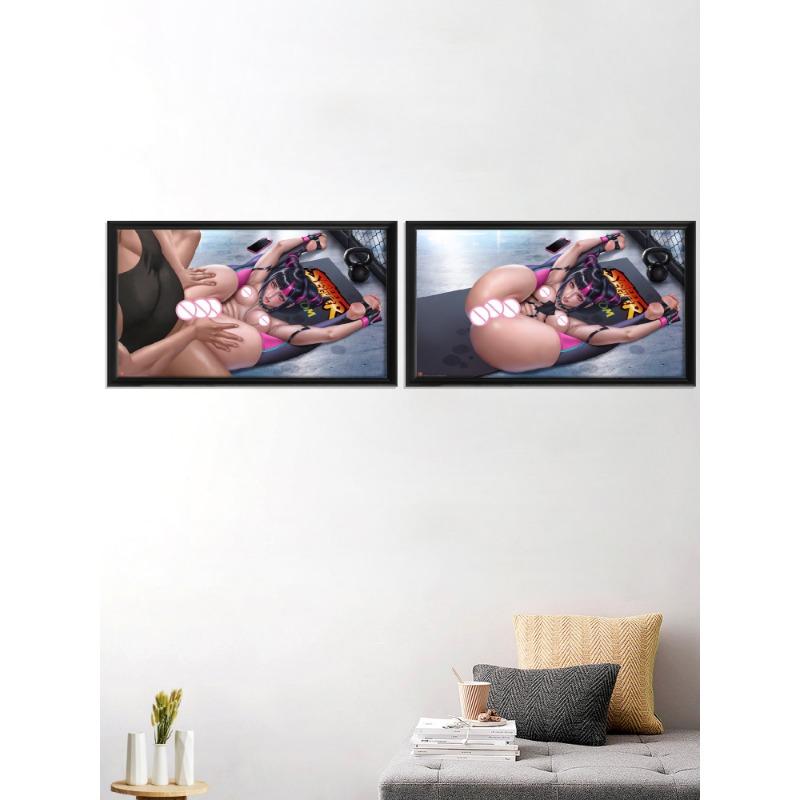 Juri Chun Li Juri Han Game Anime Sexy Nude Girl Cartoon Art-Poster Living-Bedroom Decor Prints Home Silk Decoration Picture Wall
