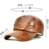 Real Leather Winter Baseball Cap Genuine Leather  for Men Adjustable Outdoor Keep Warm Snapback Earflaps Hat