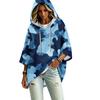 Damen lässiger Kapuzenpullover mit Camouflage-Print und Dreiviertelärm