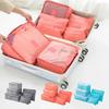 Juego de 6 bolsas de almacenamiento de viaje de gran capacidad, impermeables, color rosa, azul y gris, con cremallera