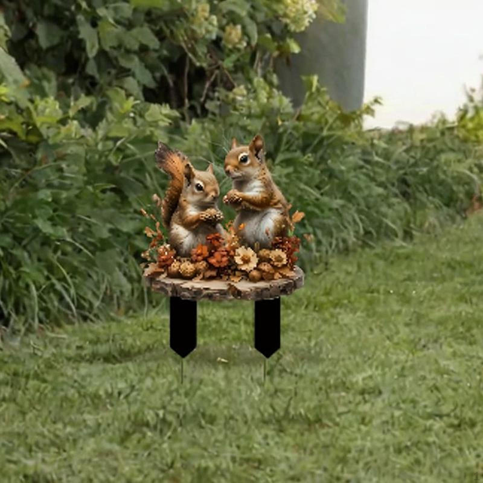 

Животное Садовый колышек Цветочный горшок Украшение 2D Плоский Акриловый Двор Знак Подарок на Новоселье На Открытом Воздухе Squirrels