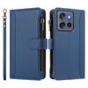 For Motorola Moto G Stylus 5G (2025) Leather Case 9 Card Slots Zipper Wallet Stand Phone Cover with Wrist Strap