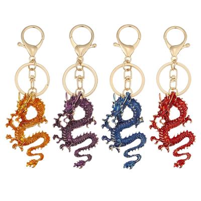 Crystal Pendant Keychain Multicolor Chinese Dragon Key Chain Fashionable Ornament for Phones Creative Keyring Gift