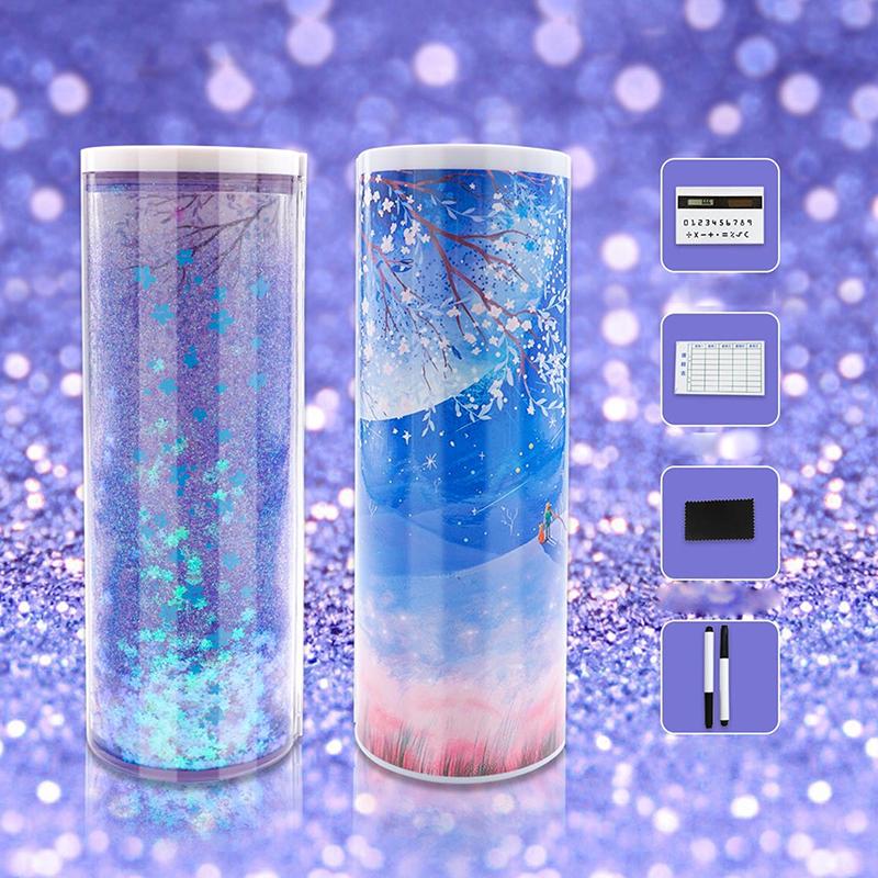 

Пеналы многофункциональные стоячие пеналы Quicksand органайзер двухслойные с зеркалом стираемый блокнот калькулятор