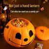Halloween Pumpkin Lantern Candy Bucket - Trick-or-Treat Prop and Small Gift Basket Toy