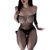Large Size Sex Net Shirt Tube Top Long Sleeve One-piece Net Socks Open Crotch Free Sexy Fishnet Stockings Mood Uniform