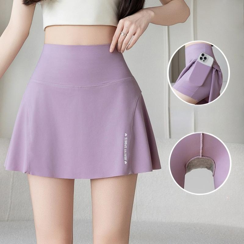 Big Size High Waist Skirt Women Stretchy Slim Shorts Prevent Light Leakage Workout Cycling Quick Dry Pleated Skirt Summer
