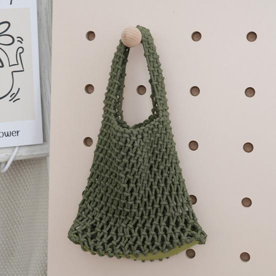 Hand Braided Tote Bag Large Capacity Boho Handbag Women Summer Beach Tote Rope Braided