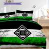 Borussia Vzor Povlečení Sada Prošívaných Dek Quilt Cover Povlak na Polštář Domácí Dekorace Dárek k Narozeninám (1 * povlak na peřinu + 2 * povlak na polštář, bez jádra)