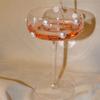 Light Luxury Handmade Pearl Patch Tall Glass Girl's Heart Juice Dessert Cup French Round Transparent Ice Cream Cup