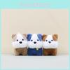 Delightful Blue And Brown Plush Dog Keychain Adorable Soft Toy For Gifts