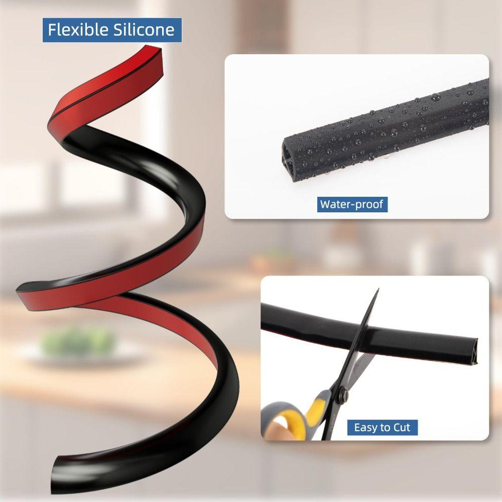 Protecție Colț Perete Baghetă Sfert de Cerc TPE Bandă Blocare Apă Decor Îmbinare Margine Dulap