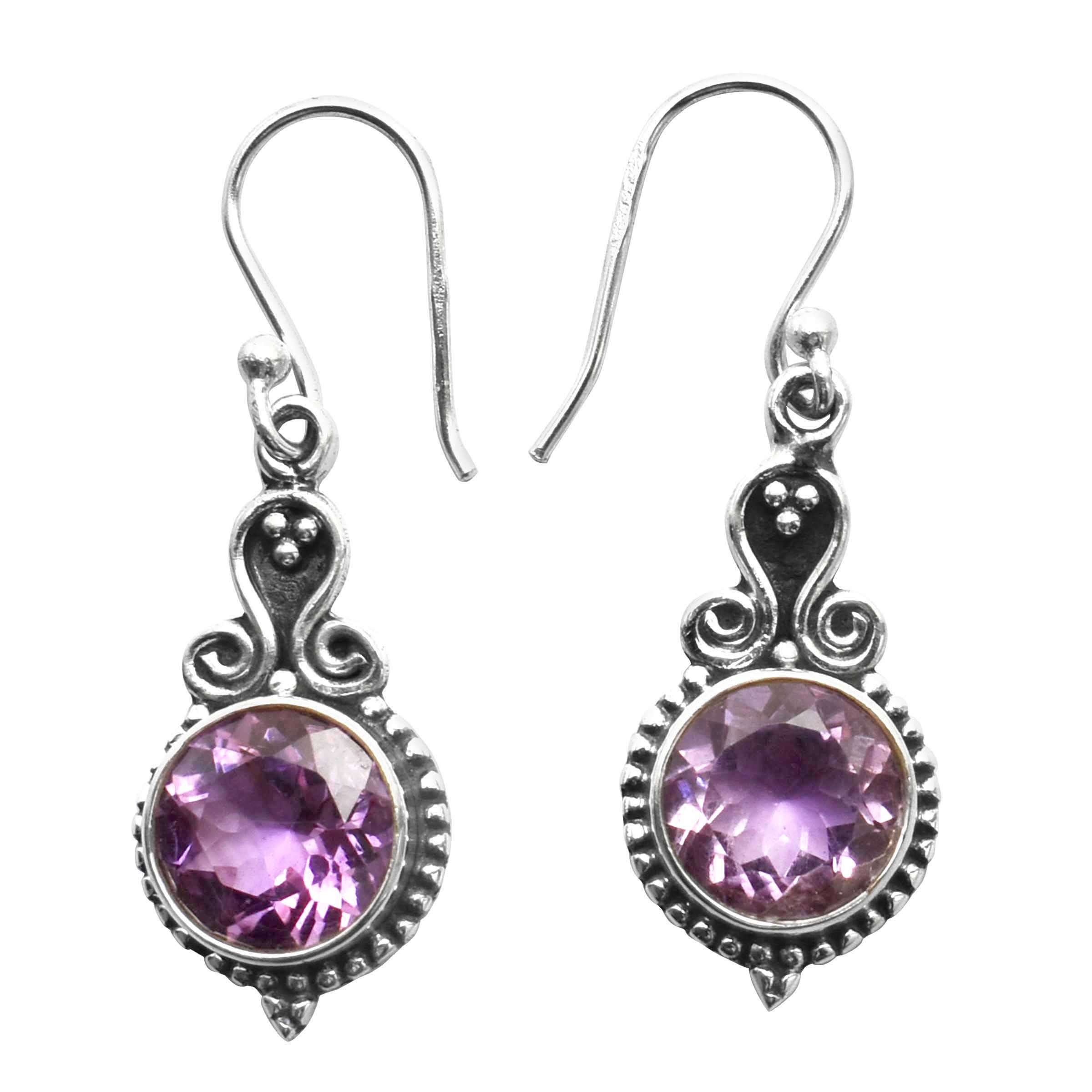 

Amethyst Gemstone Earrings Solid 925 Sterling Silver Handmade Earrings Jewelry Gift For Women And Girls E-3542
