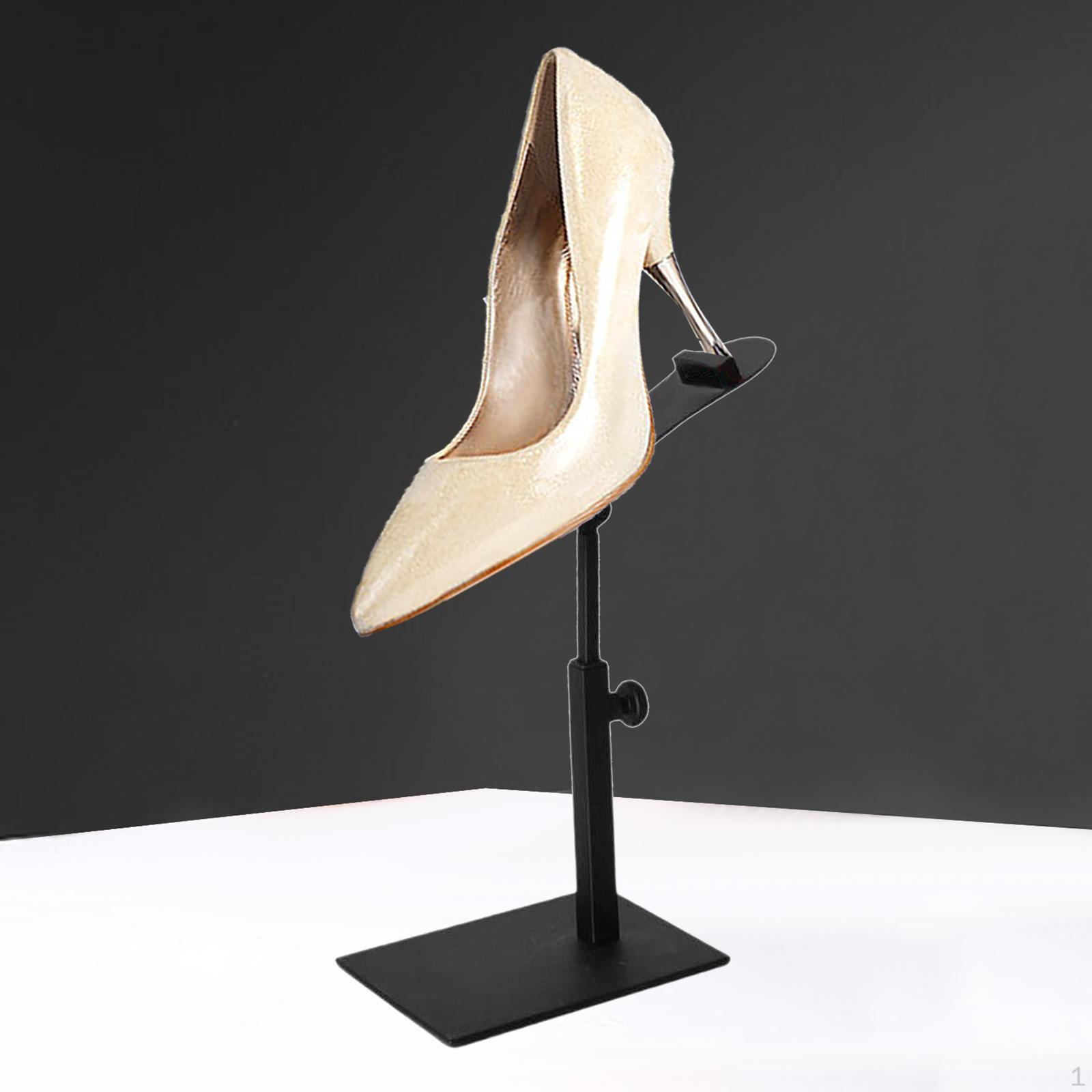 

Стойка для обуви, металлический держатель, регулируемая высота, стойка для дисплея из нержавеющей стали, высокие каблуки Black oval