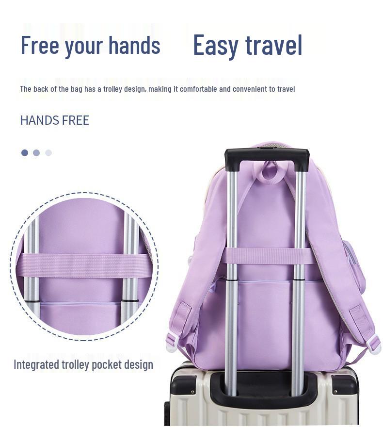 Lightweight Girls' Backpack: Cute Cross-border Design for Grades 3-6, Ideal for School and Outdoor Use