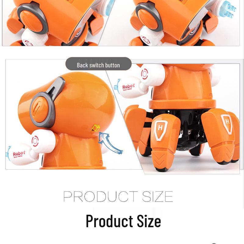 Electric Luminous Six-Claw Singing and Dancing Robot Fish Toy for Kids